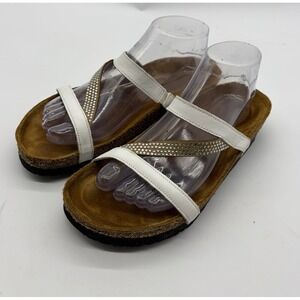 Naot Hawaii Sandals Womens Size US 9 EU 40 Rhinestone Slide Leather Wedge Strap